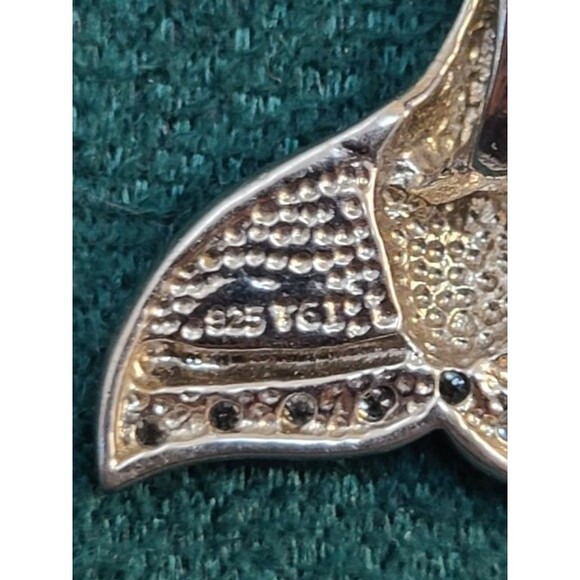 Sterling Silver Dolphin Tail Pendant Lab Opal Inlay 925 Ocean Jewelry Gift - Picture 5 of 5